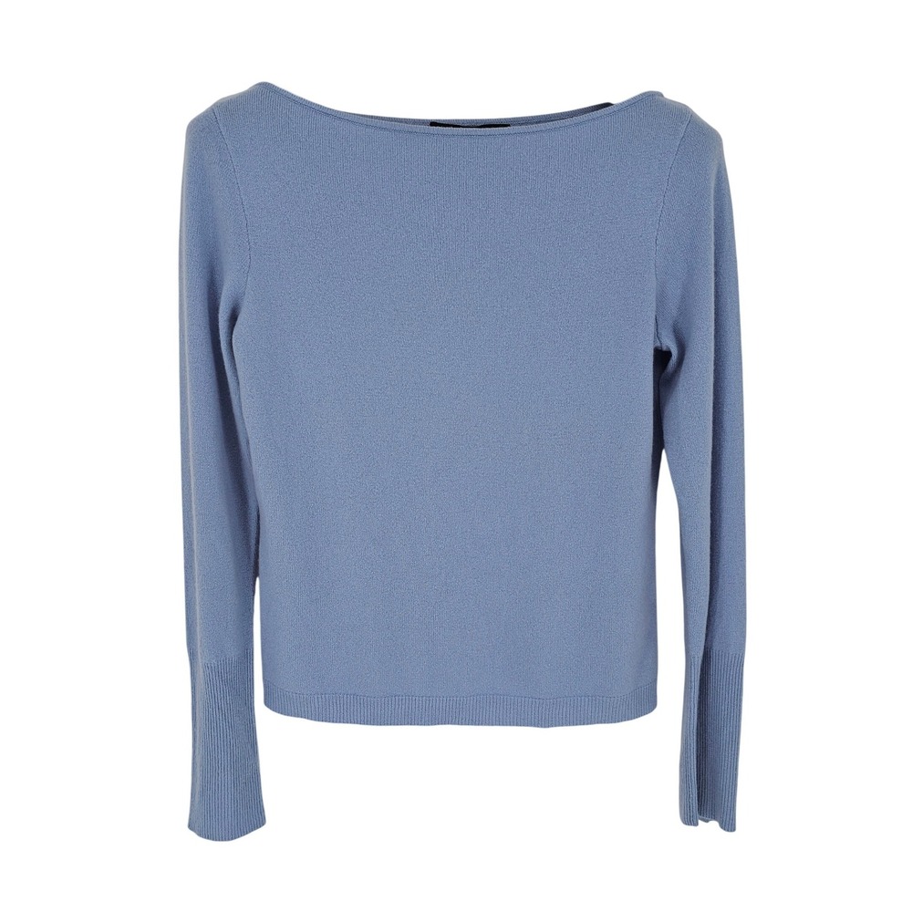 Ralph Lauren Black Label Cashmere Boat Neck Crystal Button Sweater Women's L